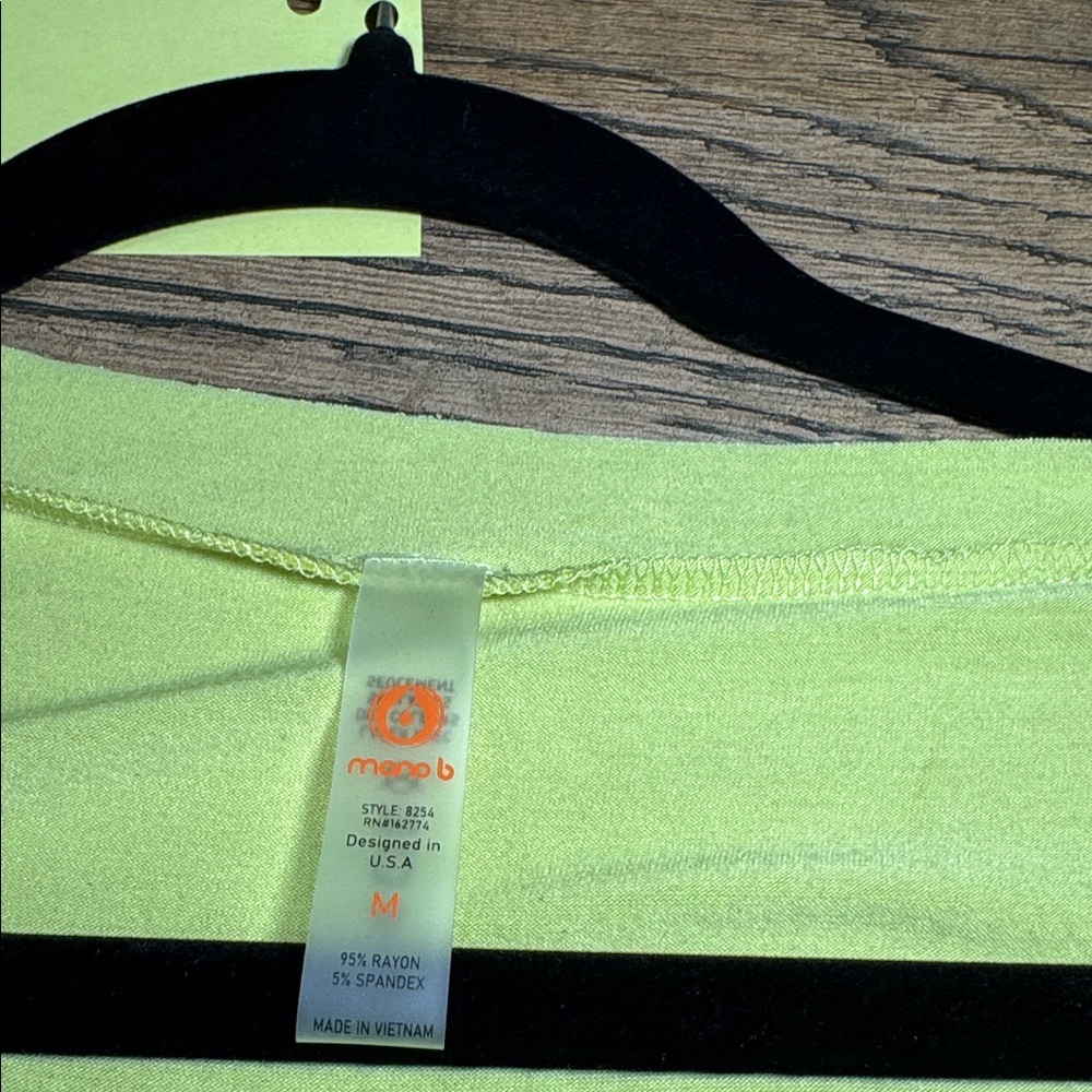 Mono B Dusty‎ Lime  V-Neck T-Shirt - Picture 3 of 3